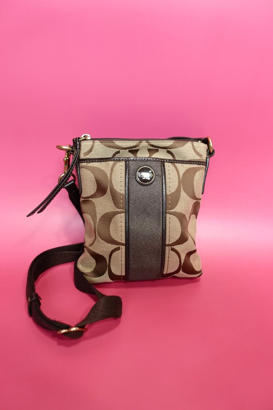 Coach Brown Monogram Crossbody